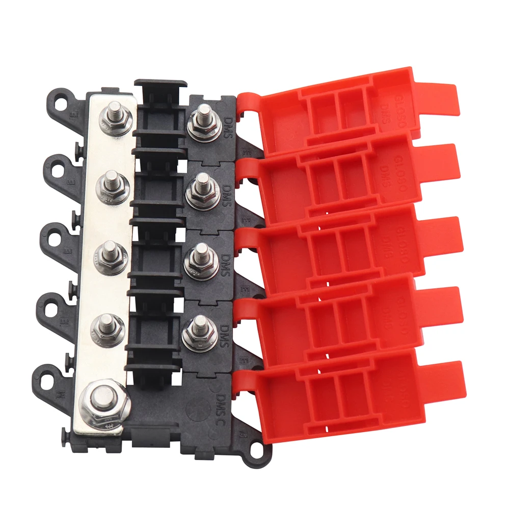 3/4/5/6 Way Car Midi Fuse Box Block Holder 200A Multi-Pole Fuse Block Bolt On Fuse Type Power Distribution for Car Truck RV