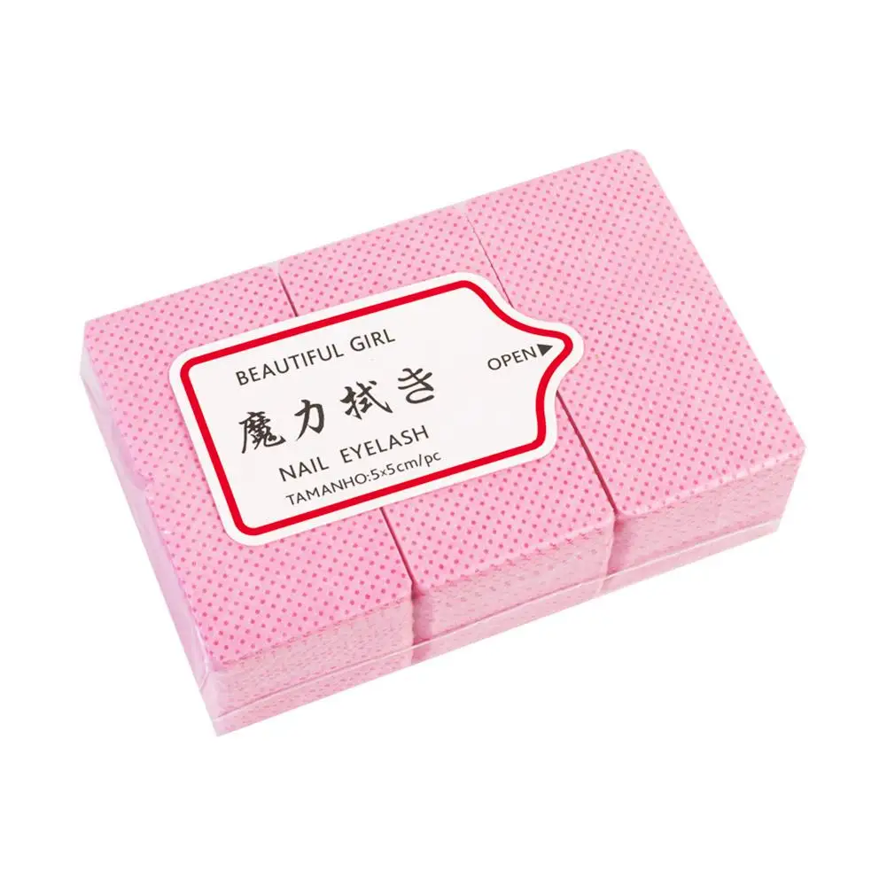 300 pezzi intasamento colla detergente tamponi estensione ciglia salviette carta cotone ciglia pulire la bocca della bottiglia di colla previene la colla rimuovere