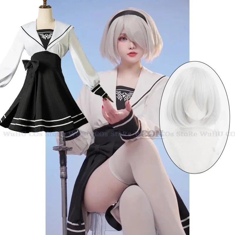 ss23Game Automatas Costumes Women Sexy Black 2b Full Set Summer Dress School Uniform Cosplay Nier