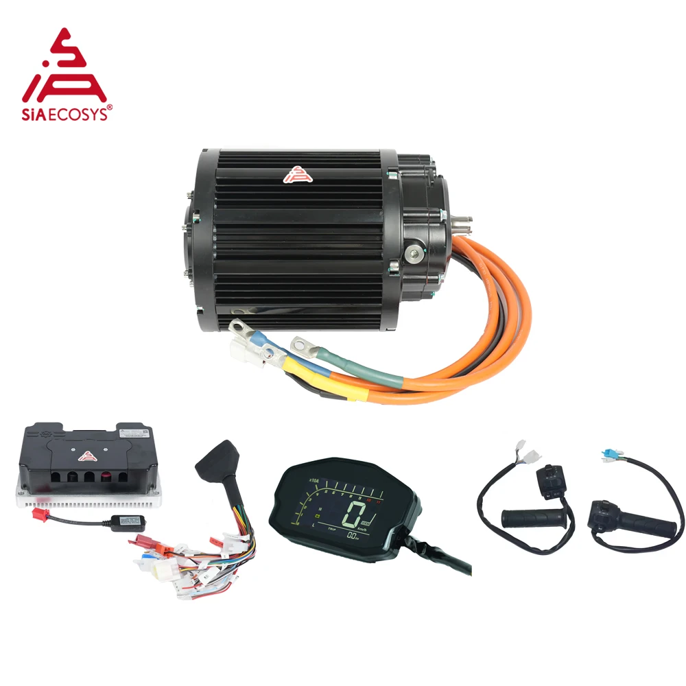 QS138 90H V3 4KW 7200rpm Motor Engine With 1:2.35 Gear Box Mid Drive Motor Kits With Fardriver ND96680 96V Controller