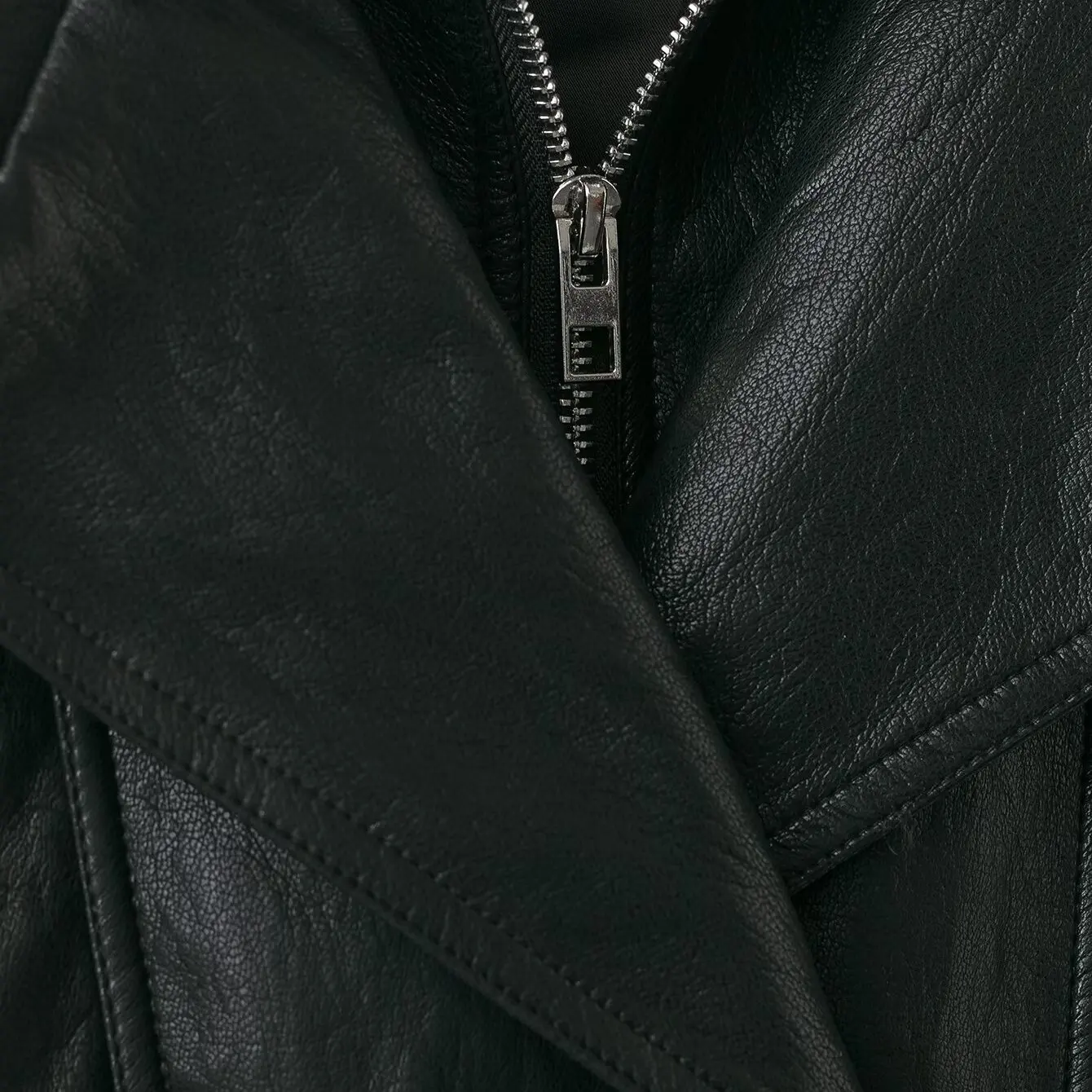 Faionable cor pura couro jaet outerwear feminino zr outono novo sle versátil design simples quali couro sintético