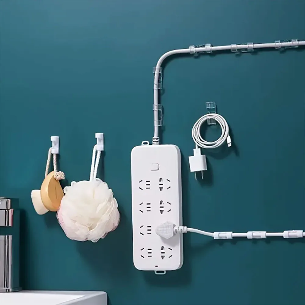 Cable Organizer Clips Cable Management Desktop Workstation ABS Wire Manager Cord Holder USB Charging Data Line Bobbin Winder