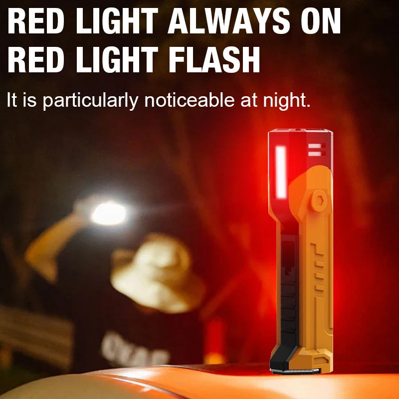 

High Power LED Keychain Flashlight Magnetic Mini Torch Super Bright Multifunctional Work Light Portable Outdoor Emergency