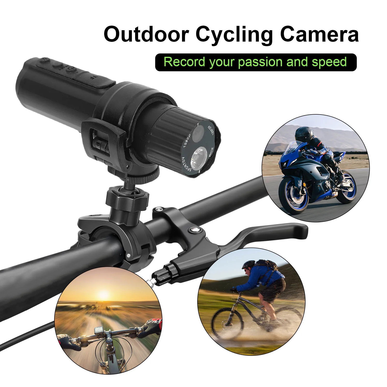 خوذة رياضية كاميرا مقاومة للماء 140 °   زاوية واسعة APP خوذة مسجل فيديو 4K ملء الضوء المضادة للاهتزاز للدراجات النارية