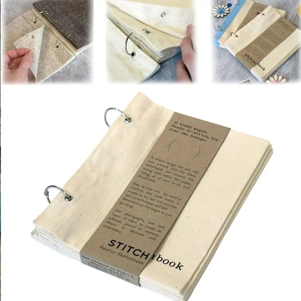 

Handy Portable Blank Fabric Sketchbook Gifts Sketchbook Folding Design Props Painting Writing Book DIY Needlework Book