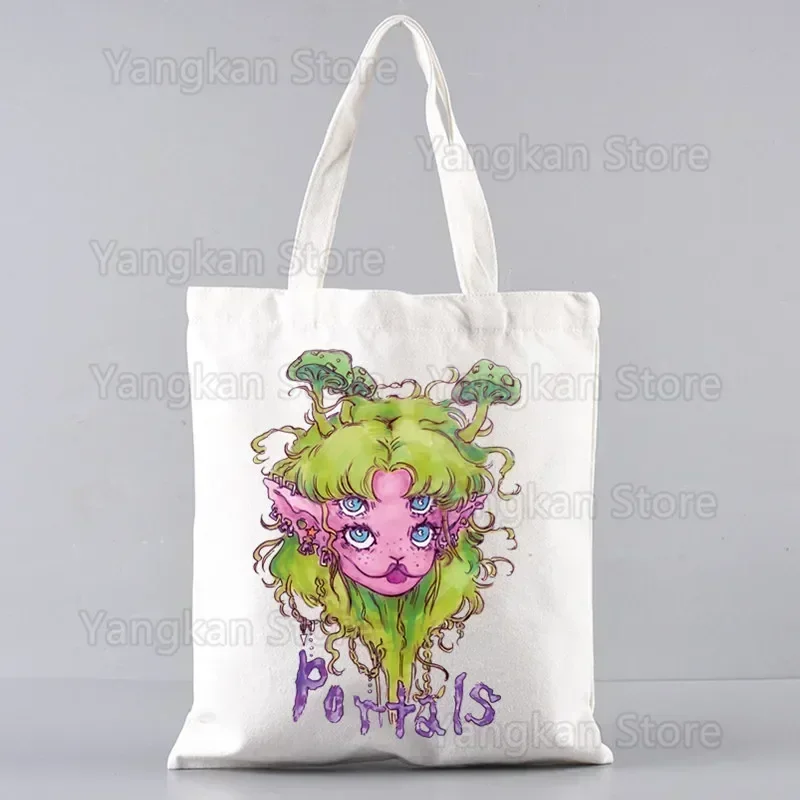 Melanie Martinez Portal Shopper Bags for Women Resuable Tote Bag Harajuku Large Capacity Shopping Bag Anime Printing