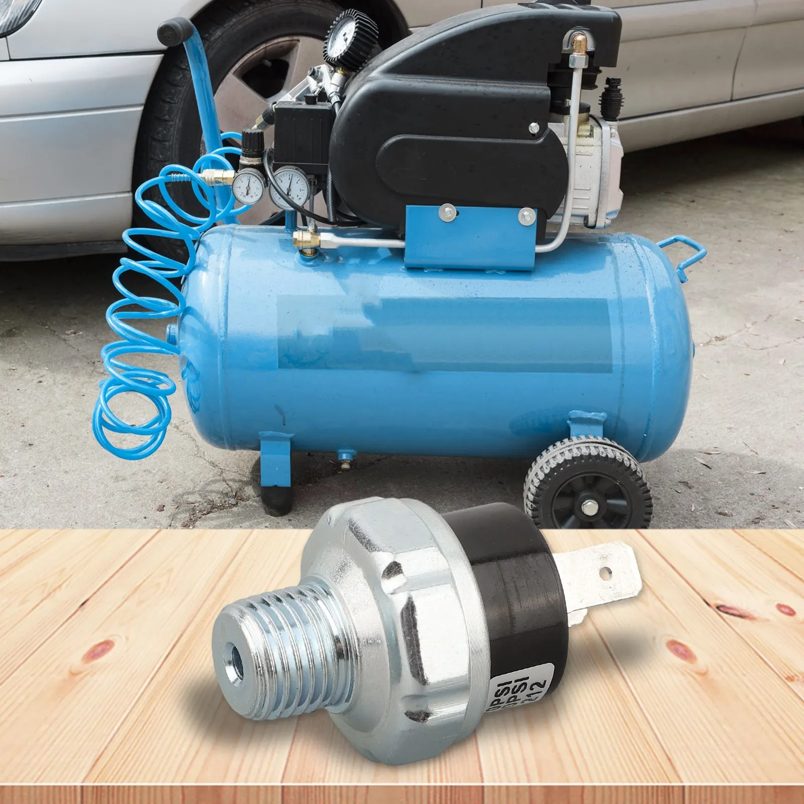 1/4NPT Thread Switch Air Compressor Pressure Switch Air Suspension Applications Electric Drive Mode Carbon Steel Material