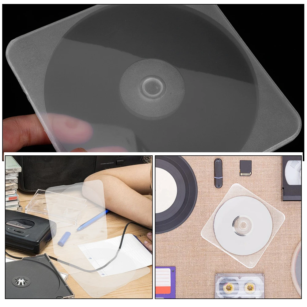 

10pcs CD Cases DVD Boxes Clear Plastic Storage Holders Portable Translucent Lightweight Home Office Travel Use Compact Design