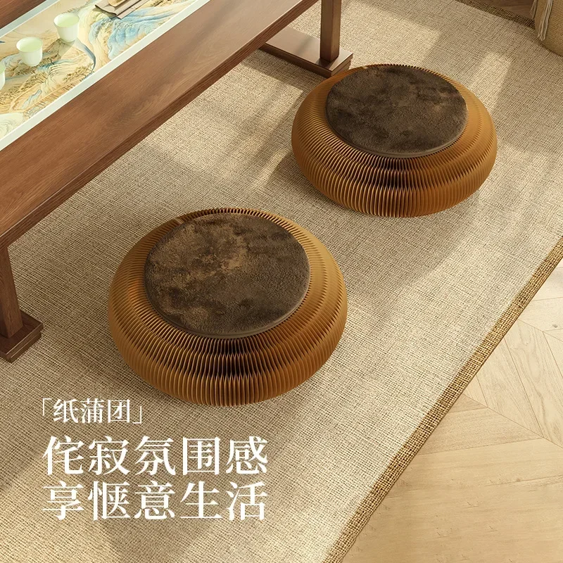 Creative low stool, folding round stool small apartment, space-saving furniture paper futon, stool designer furniture