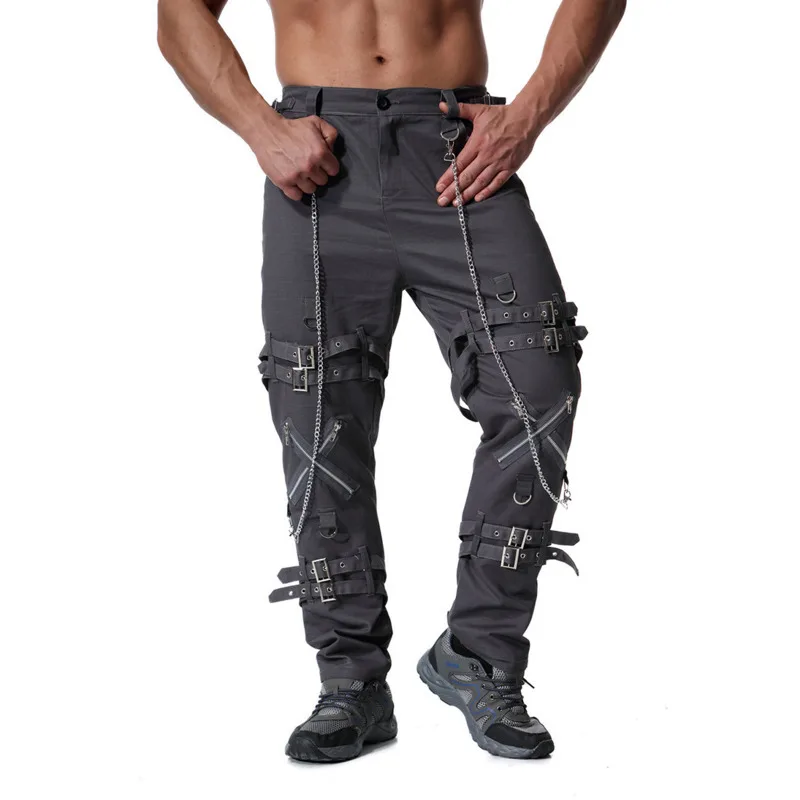 HKSH Spring New Man Tide Trend Streetwear Youth Cargo Pants Heavy Dark Safari Style Personalized Zipper Casual Chic Ins HK10075