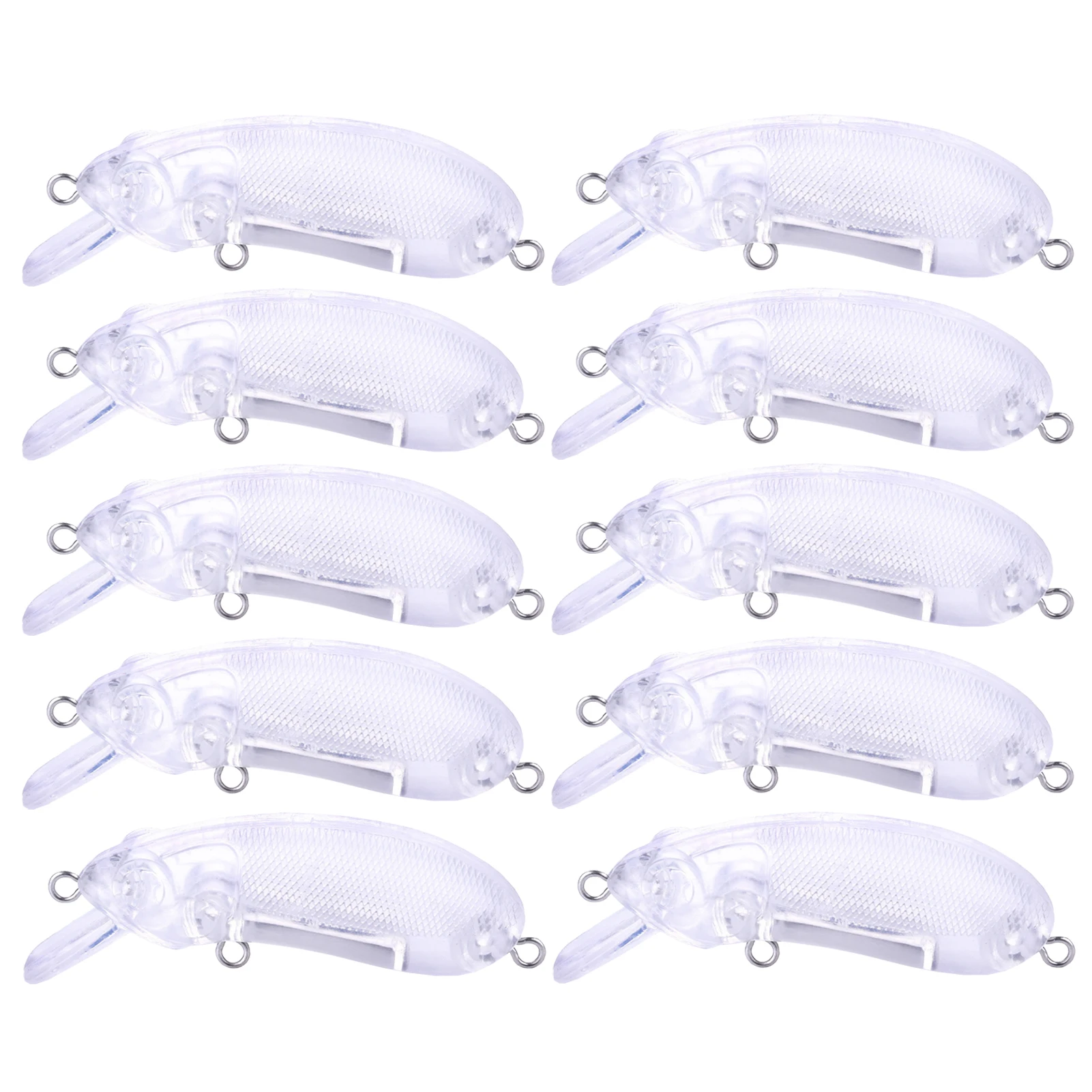 

FREE FISHER 20 шт./лот, неокрашенные рыболовные приманки, 6 см, 9 г, заготовки для воблеров-минноу, заготовки для приманок DIY, прозрачные воблеры, жесткие приманки для баса