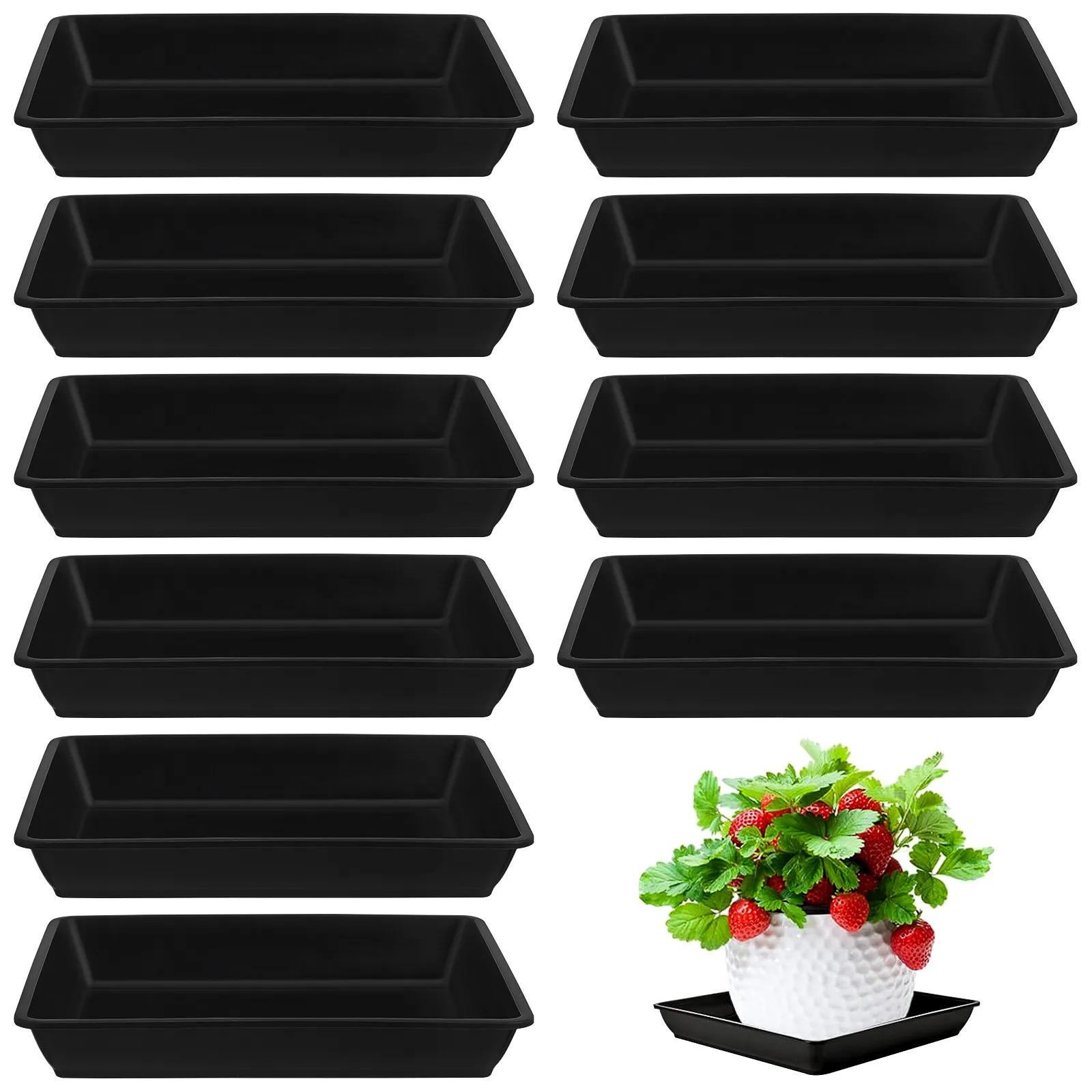 12pcs Flowerpot Plastic Flowerpot Bases Water For Flowerpots Bonsai Plates Bottom Trays For Flower Pots Gardening Water Holding