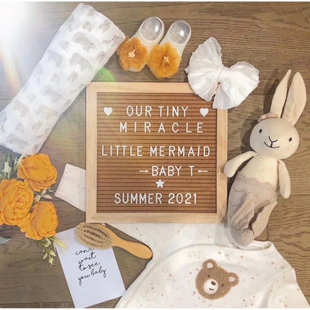 Wooden Felt Letter Board DIY Alphabet Sign for Home Wall Decor Ins Style Message Board