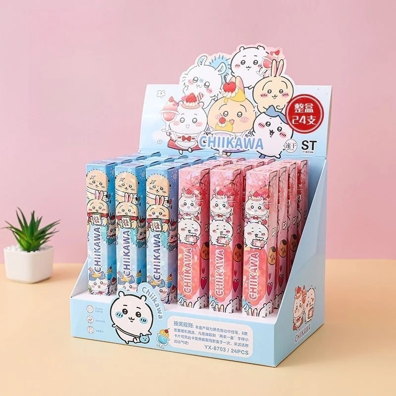 

Новая быстросохнущая гелевая ручка Anime Chiikawa: мультяшная, черная, на водной основе, для студентов, с персонажами Хачиваре и Усаги, 2026 год