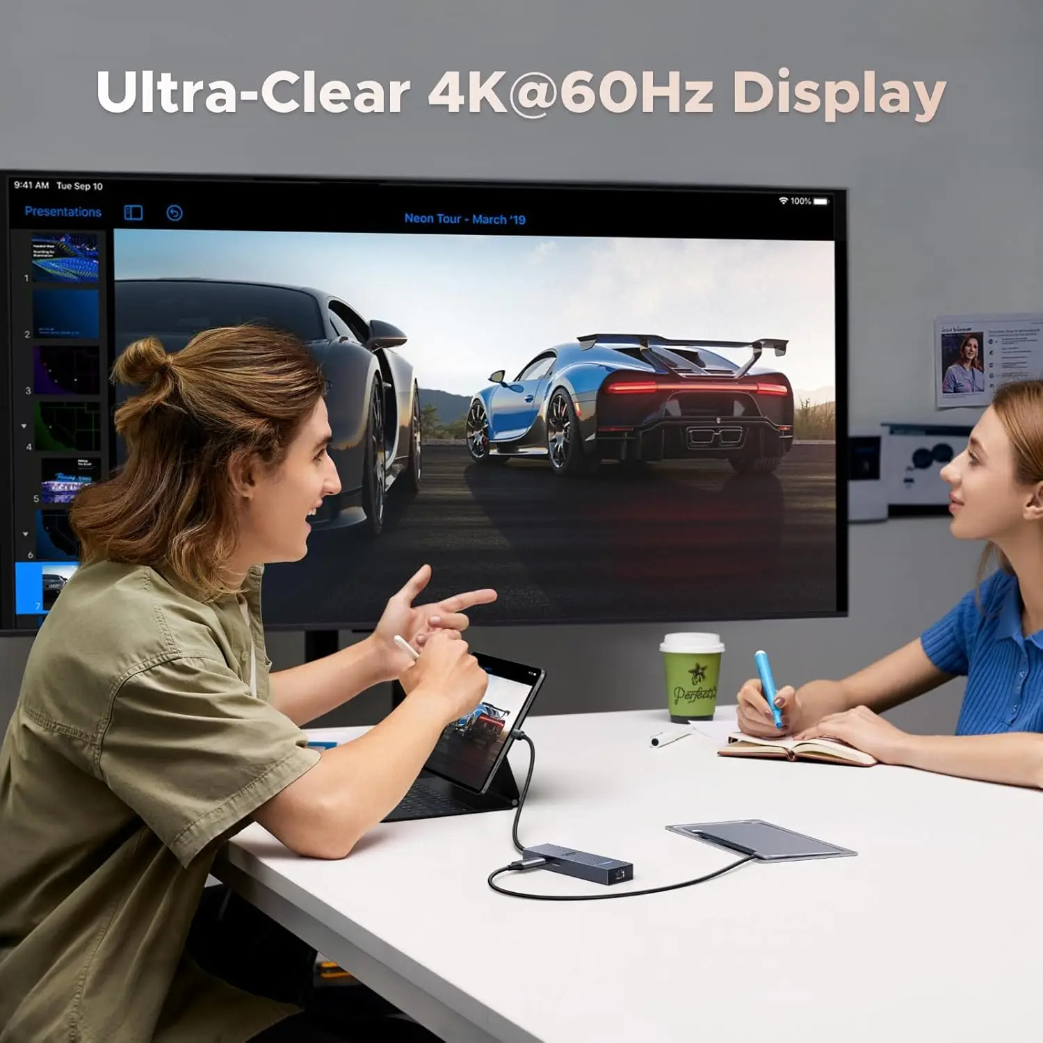 UGREEN Revodok Pro Hub USB C 6 en 1 con Adaptador Gigabit Ethernet, HDMI 4K 60Hz, Carga PD de 100W, Puertos de Datos USB A&C 3.2 de 10Gbps