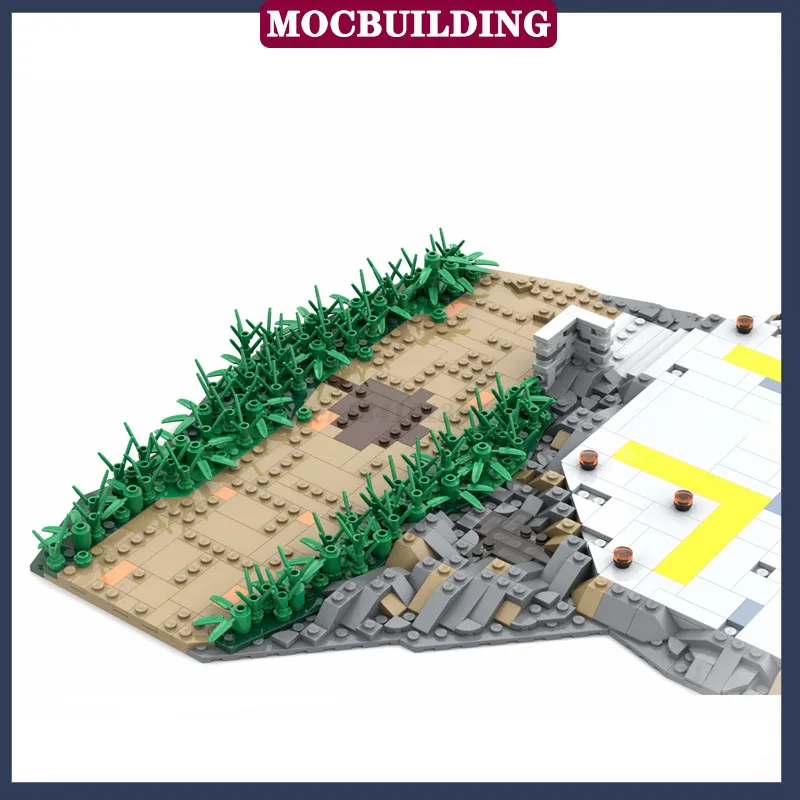 MOC Street View Building Helicopter Landing Pad Model Building Block Assembly Movie Plant Concrete Mud Collection Series Toy