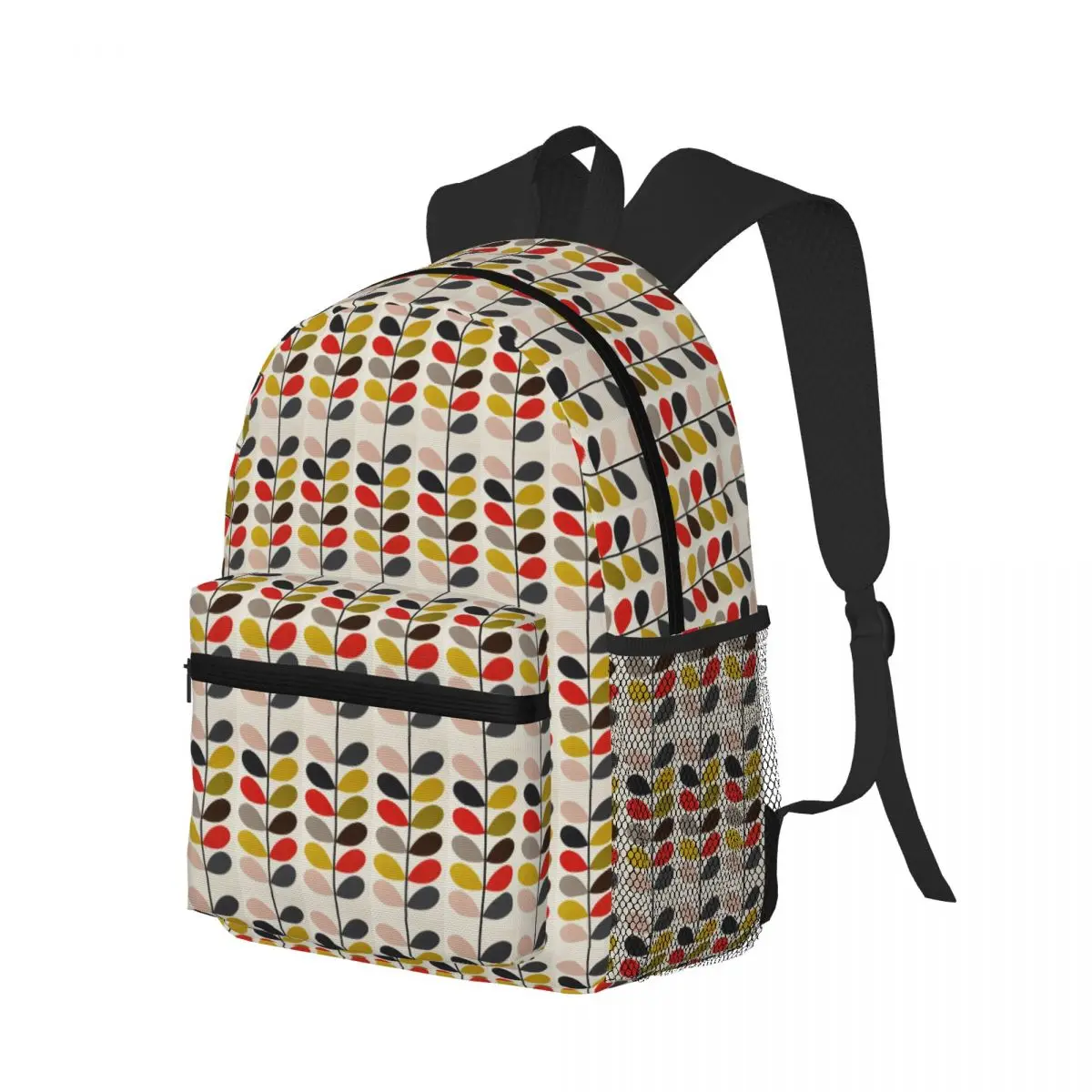 Mochila escolar Orla Kiely de color fucsia intenso, con diseño de tallo sólido, ideal para estudiantes, para ir de excursión, para viajar y para el uso diario, tanto para hombres como para mujeres. Mochila para llevar libros y como bolso de hombro.