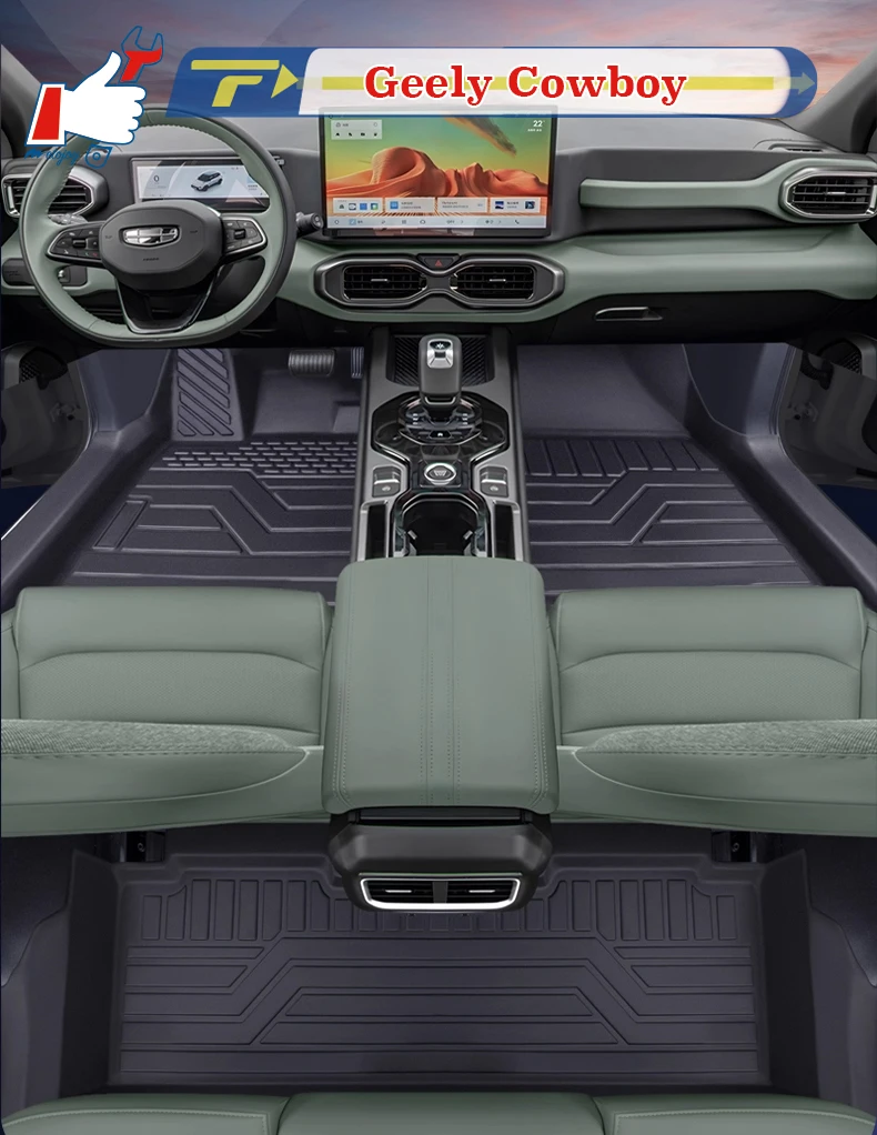 

Автомобильный напольный коврик с левым рулем для Geely Cowboy 2025, полностью окруженный коврик для ног, напольный коврик, водонепроницаемый коврик