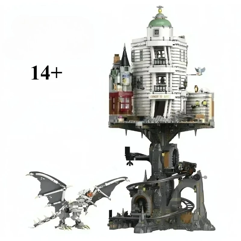 

2026 Новый комплект модели банковских города с видом на улицу, наборы строительных блоков, совместимые с частицами, подходят для рождественских подарков, без коробки