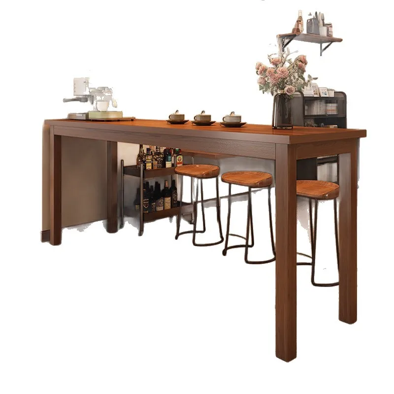 

Simple wall edge narrow table 40/50cm wide home bar table computer office desk long table and chair combination