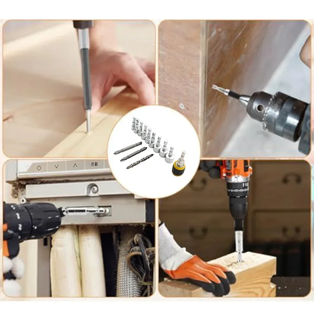 Versatile 13-Piece Socket Wrench Set Carbon Steel Hex Design Hexagonal Screwdriver Manual Repair Tool Set