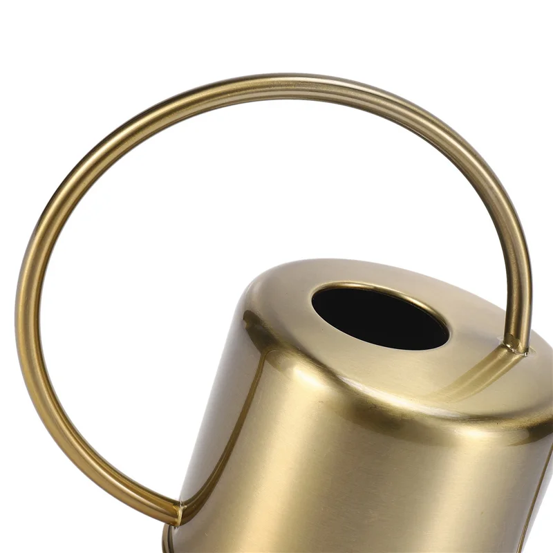 

Y17A 4X Watering Can Golden Garden Stainless Steel 1300Ml Water Bottle Easy To Use Handle Perfect For Watering Plants Flower