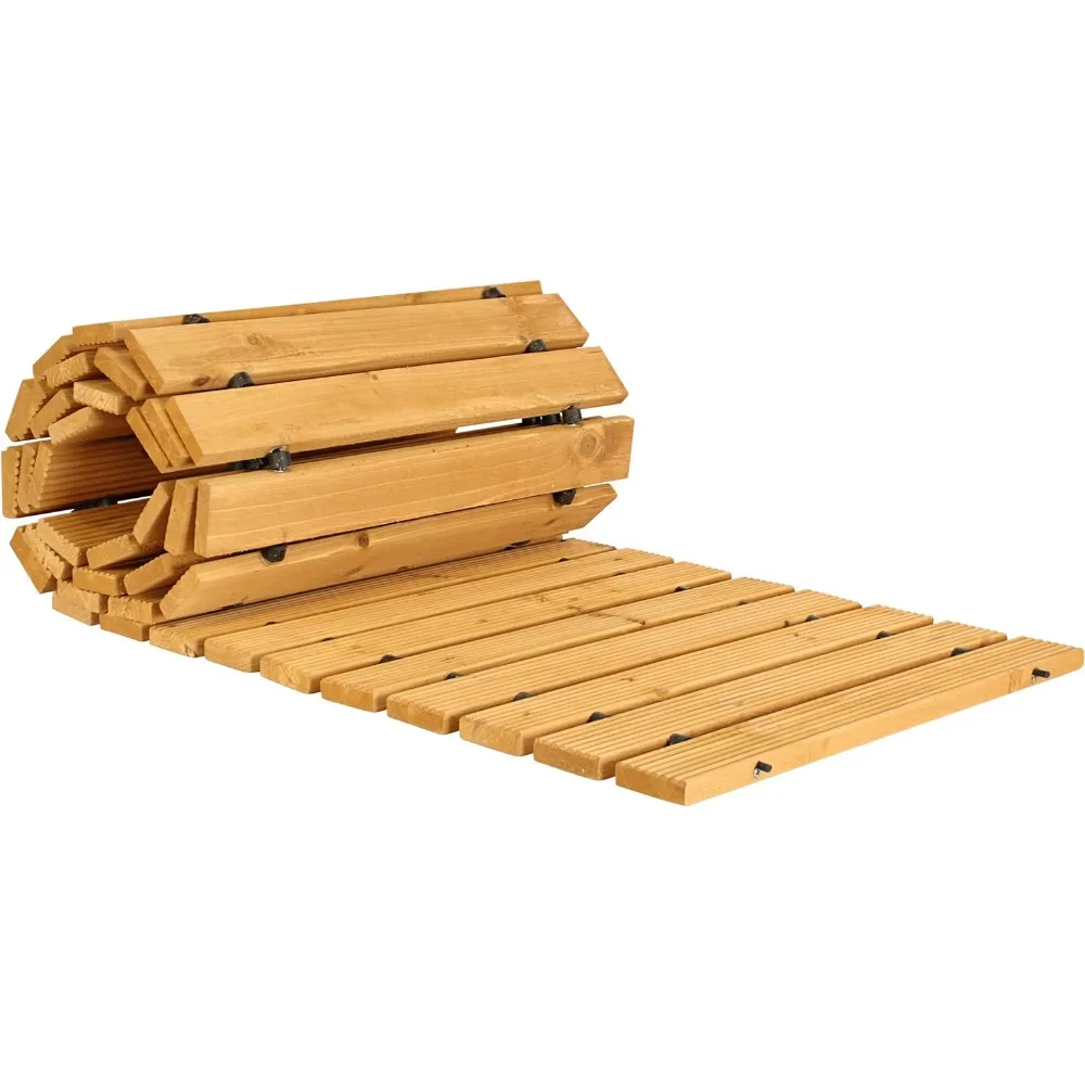 

Garden Pathway Wood 8ft Roll Out - Weather Resistant Outdoor Flooring Wood Walkway Path for Garden, Backyard, Patio, RV, or Lawn