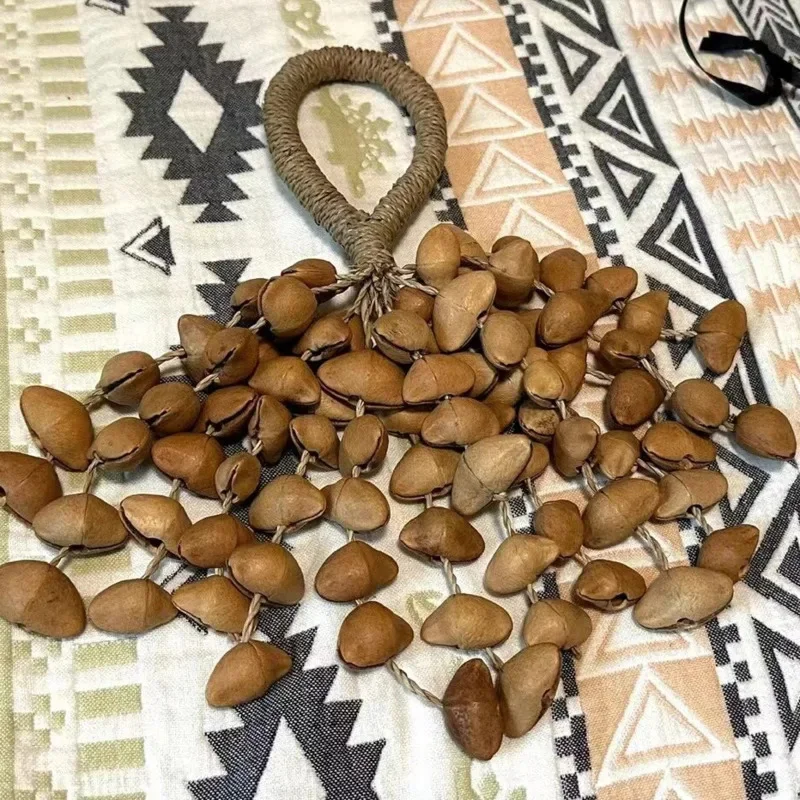Handheld Shell Rattle Bells Seed Pod Wind Chime Percussion Instrument Soothing Sound For Meditation And Yoga Home Decor Display