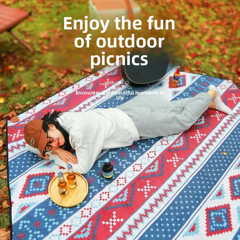 Thickened Hexagonal Moisture‑proof Picnic Camping Mat, Machine Washable Lightweight Tent Mat for Spring Outing Sports Activities