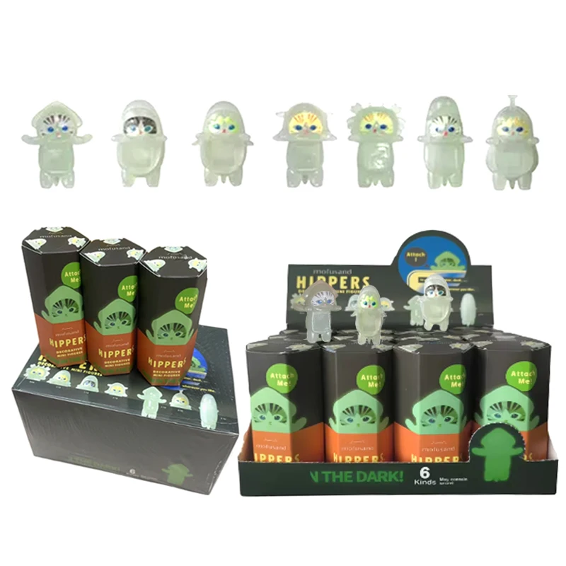 

Luminous Mofusand Hippers Blind Box Decorative Series Mini Cat Anime Figure Ornaments Doll Fans Children Christmas Birthday Gift
