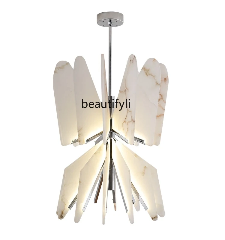 Designer Marble Butterfly Restaurant Chandelier Modern Minimalist Bedroom Light Luxury Art Luxury Sales Office Model Room Lamp