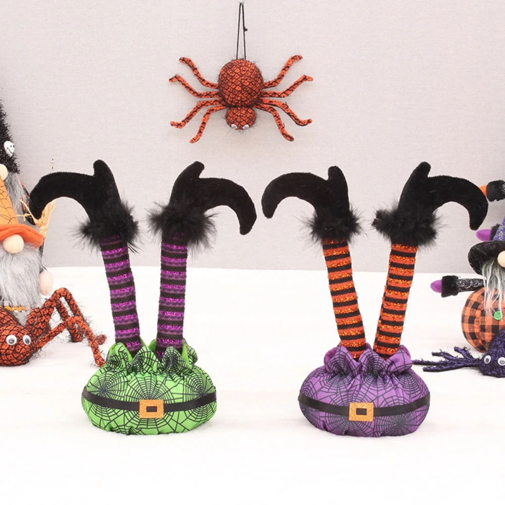 Plush Witch Legs with Shoes, Halloween Decoration, Outdoor Party, Door and Car Decor, Novelty