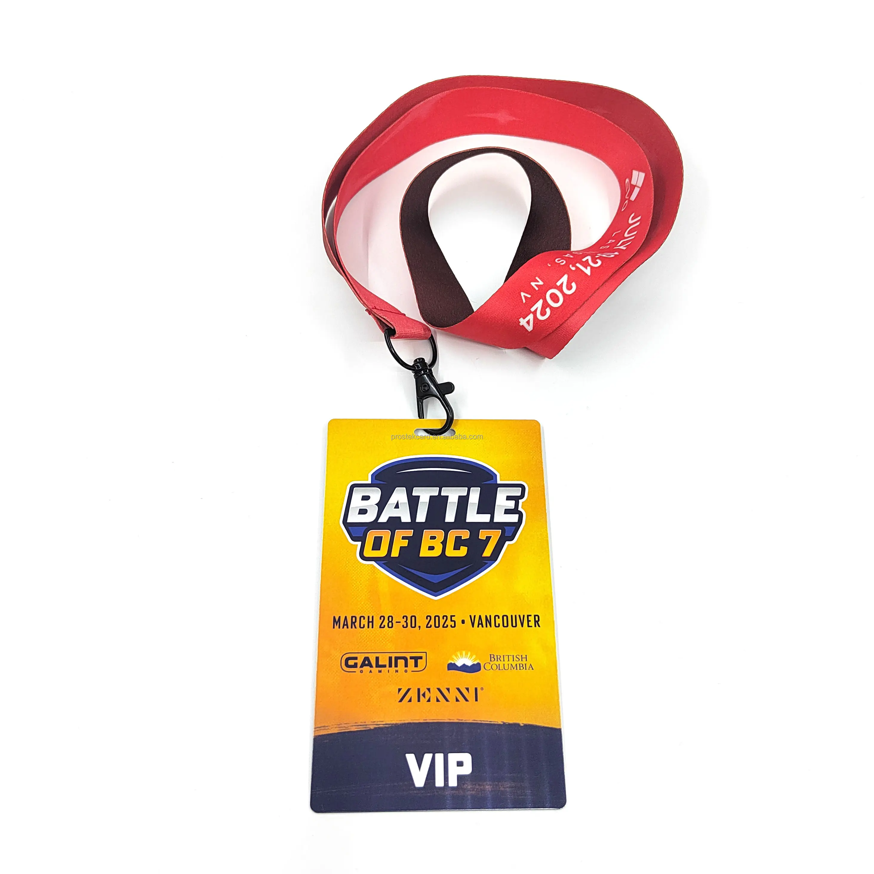 Custom PVC ID Card 1mm Thick High Quality Event Staff Badge with Lanyard VIP Pass Entry Access