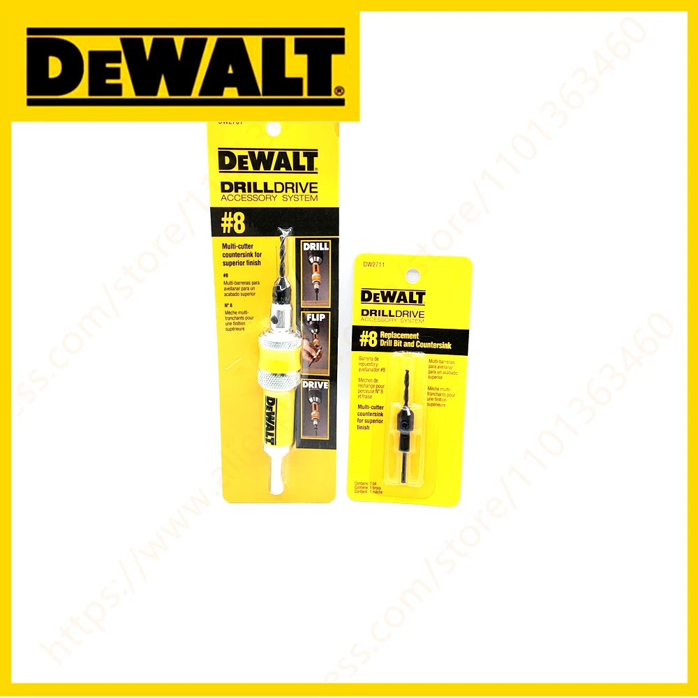 DEWALT DW2701 #8 taladro Drive Drive Flip Drive unidad completa 2 en 1 avellanador broca madera 8mm accesorios con DW2711