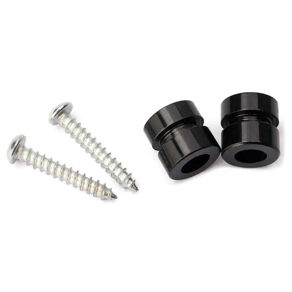Non Slip Metal Strap Lock Button Pair Secure Straplock for Acoustic Electric Guitar Bass Ukulele Mandolin Replacement
