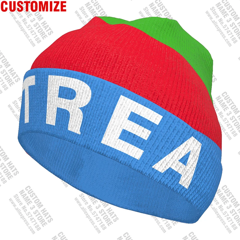 Eritrea Knitted Hat Free Custom Name Winter Cold Pullover Eritreans Eri Lion Flag Africa Ertra Keep Warm Caps Al Hip Hop Beanies