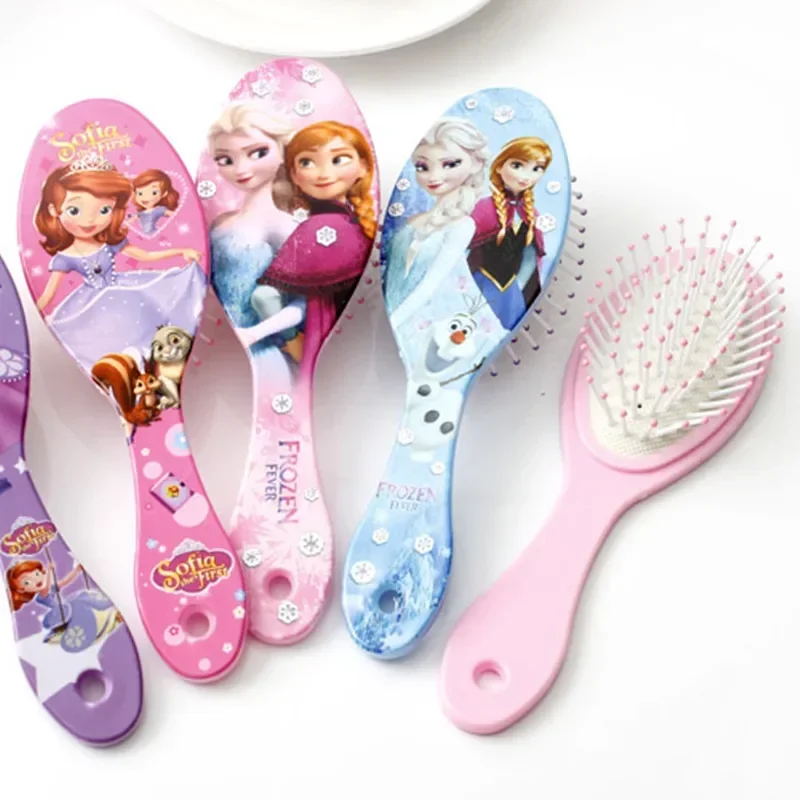 

New cute Anime Frozen Comb Kawaii Princess Sofia Air Cushion Hair Comb Cartoon Mickey Girl Comb Children Gifts