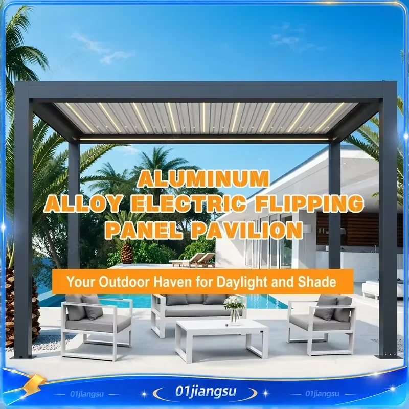 Smart Control Aluminum Louver Pergola Modern Bioclimatic Garden Patio Outdoor Waterproof Roof System Motorized Canopy Shade