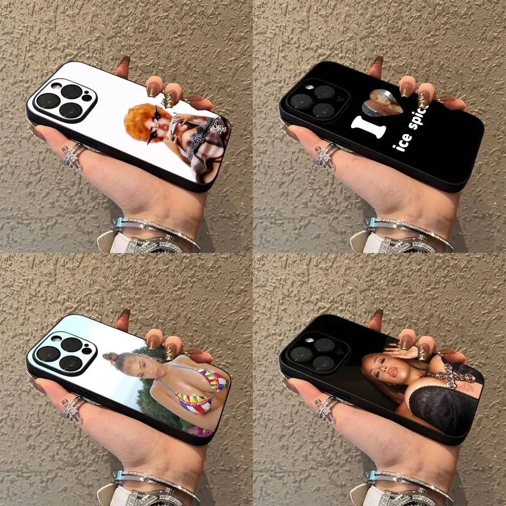 

Cool Girl I-Ice Spice Phone Case For iPhone 16,15,14,13,12,11,Pro,XS,Max,XR,Plus,E,SE4,Mini Black Soft Box