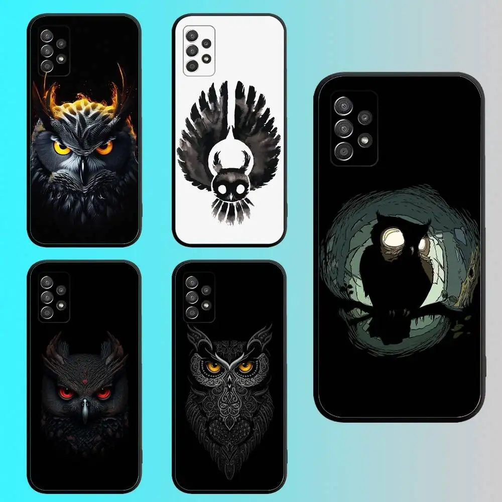 

Animal Owl Phone Case For Samsung S 25,24,23,22,30,21,10,9,Ultra,Plus,Lite,FE,4G,5G Black Soft Case