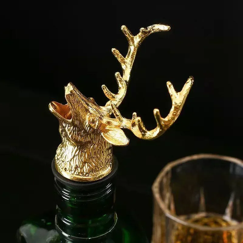 Modern Deer Stag Head Detachable Good Gloss Wines Pourer Unique Wine Bottle Stoppers Wine Aerators Bar Tools Get Together Gift