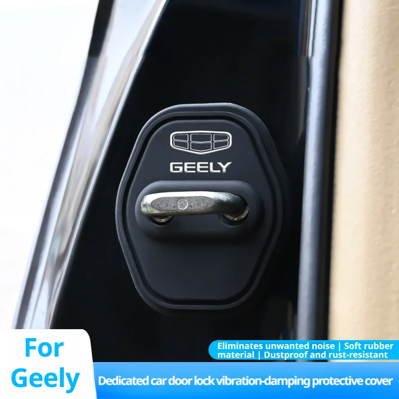 Car Door Lock Buckle Cover Shock Absorbing Protector For Geely Xingyue L Haoyue L Emgrand GS Jiaji Binrui Vision Auto Accessorie