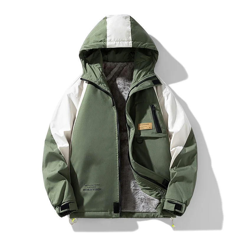 

Winter Cotton-padded Clothes Men Outerwear Trendy Brand Plussize Cotton-padded Jacket Winter Short Coat Hooded American Workwear