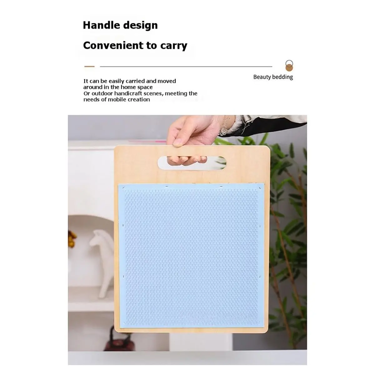 Wool Blending Board Wooden Backing Yarn Board Includes 2 Dowel Rods for Easy Drafting & Rolag Removal.