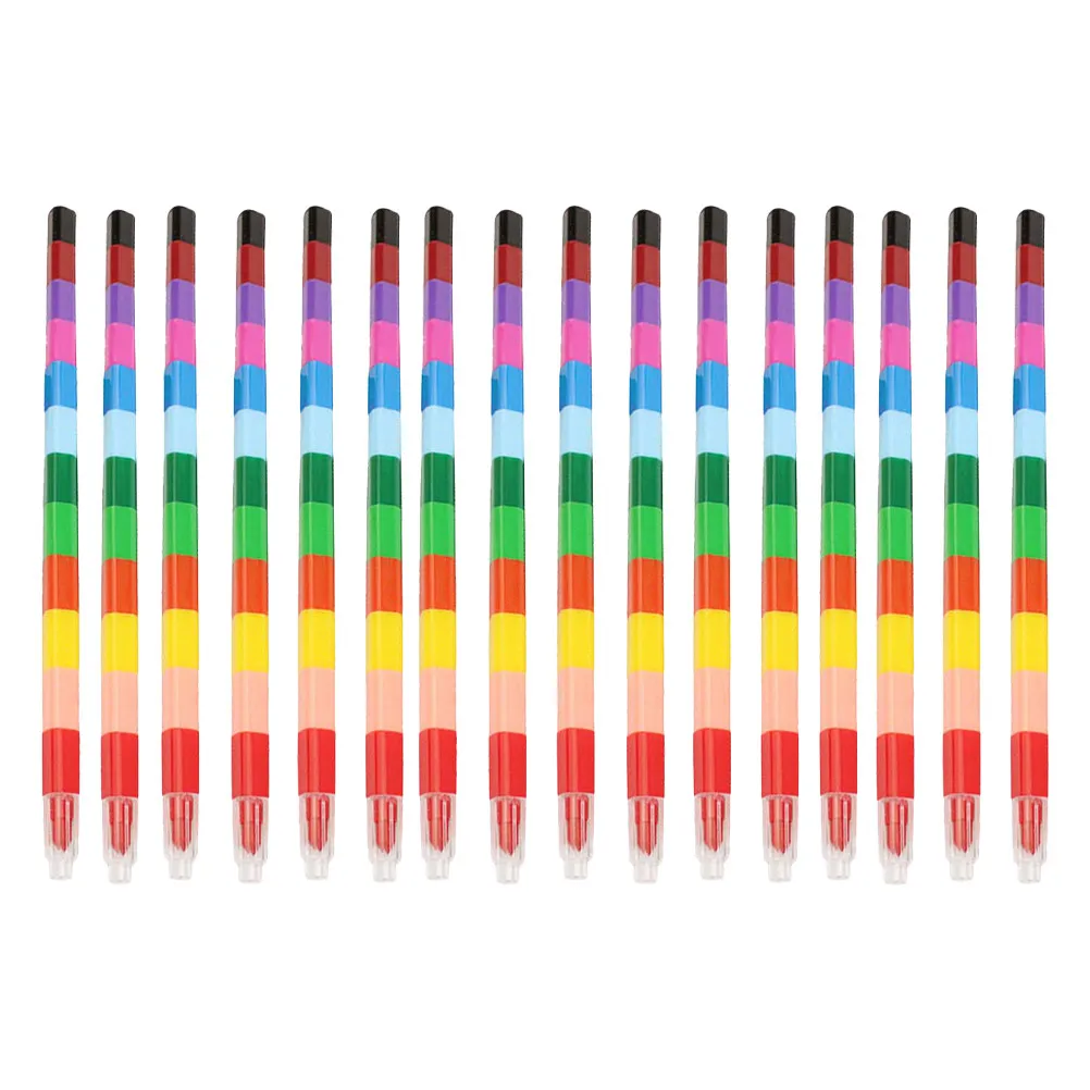 16Pcs 12 Color Bright Washable Crayons Kids Learning Tool Develop Imagination Creativity Color Recognition Ideal Birthday