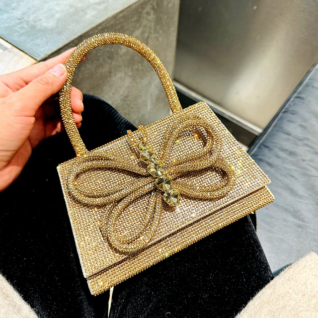 JIOMAY Golden Rhinestone Evening Bags Luxury Designer Handbags For Party With Long Chains Exquisite Butterfly Purses for Women AliExpress
