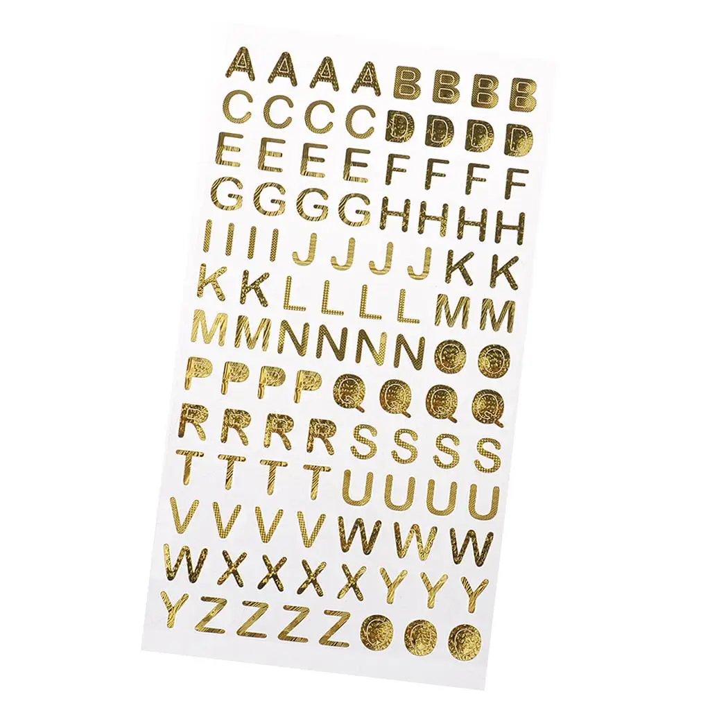 2X Metallic Gold Modern Stickers Scrapbooking DIY Album Card Crafts Letter