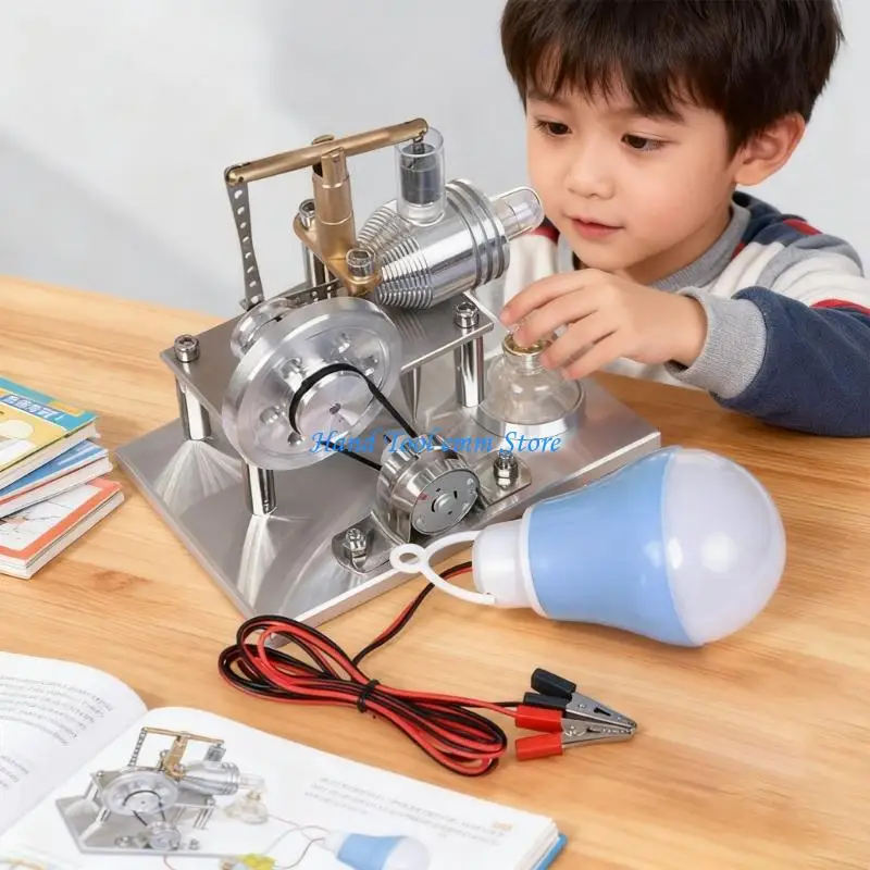 H37F STEM Learning Alloy Steam Engine Generator Model For Classroom Energy Transformation Experiments Physics Teaching Device