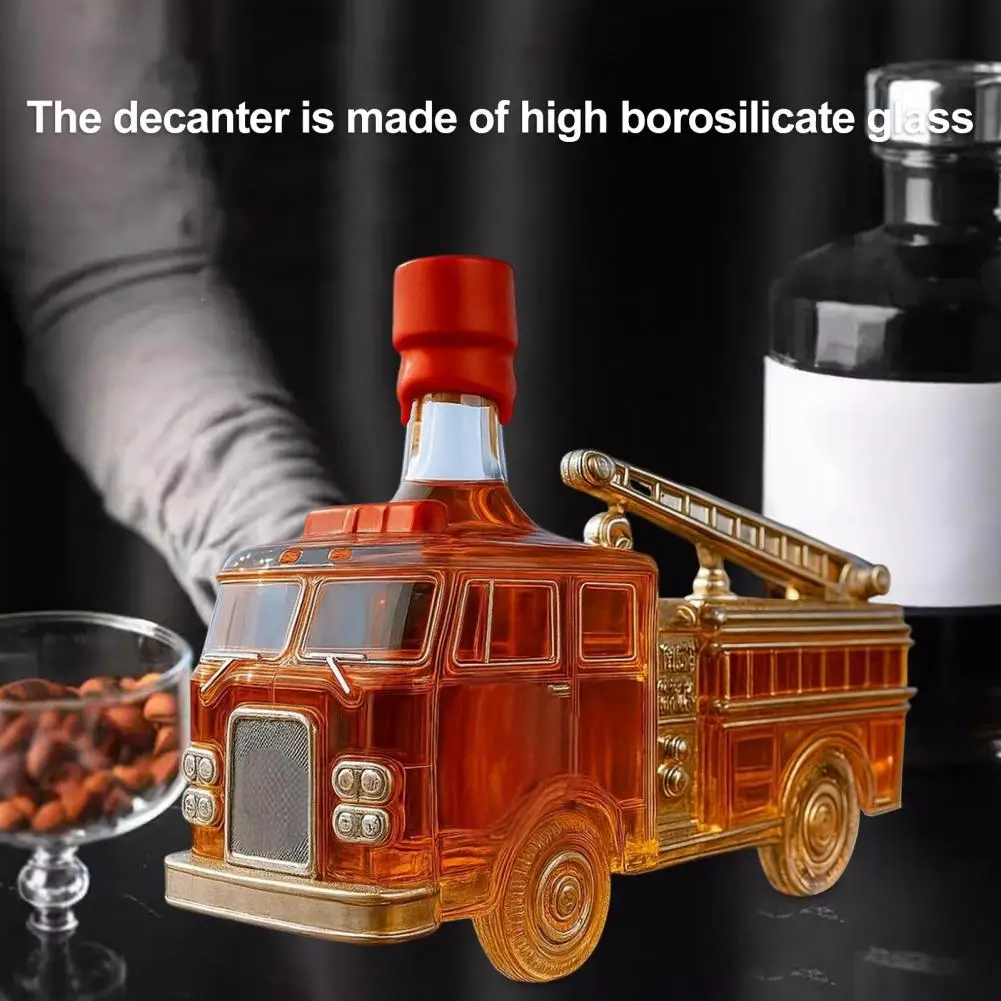 Wine Bottle Aerator Stopper Set Fire Truck Whisky Decanter 354ml High Borosilicate Glass Liquor Dispenser Bourbon Collector’s