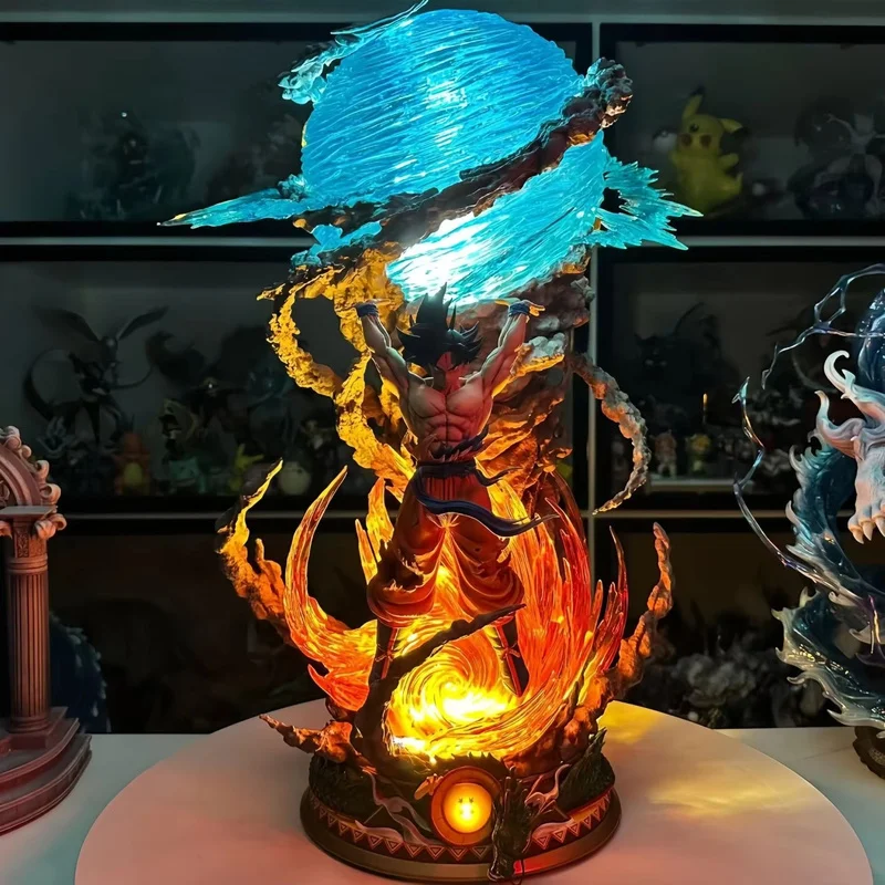 23CM Dragon Ball Son Goku GK Hunter Series Illuminated PVC Doll Desktop Ornament Animation Gift Collection